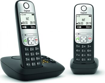 Telefon fix Gigaset A690A Duo negru cu mesaj vocal