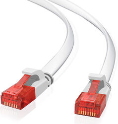 Cablu patch Cat 6 Ultraplat U/UTP RJ45 alb, 7,5m AWG32
