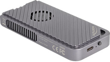 Adaptor extern hard disk M.2 NVMe USB 40 Gbps Gaming Style (gri, fără scule, cu LED și ventilator)