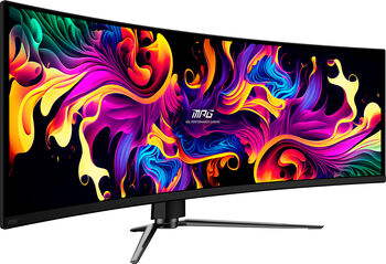 LED MSI MPG 491CQPXDE QD-OLED, 49 - negru, DQHD, curbat, cu hub USB, USB-C, panou 240Hz