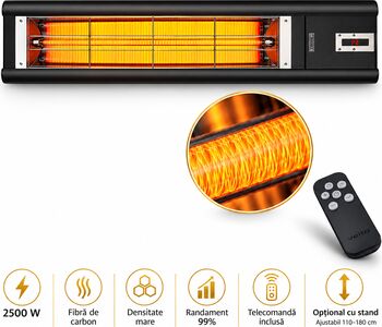 Incalzitor terasa Veito Aero S 2500W fibra de carbon telecomanda timer