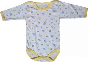Body copii 6-9 luni Model B07 Alb cu imprimeu marime 68 bumbac 100 Alb