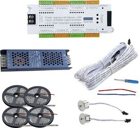 Kit iluminat scari inteligent maxim 32 trepte senzori miscare Banda LED sursa alimentare Alb Natural