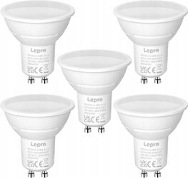 Bec LED LEPRO 200073-WW-EU-5 cu soclu GU10, 4,5 W, 345 lm, 2700 K, 100 , pachet de 5 bucăți