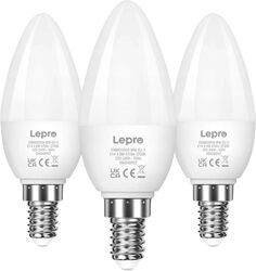 Bec LED LEPRO 600059-WW-EU-3, E14, C37, 4,2 W (40 W), 470 lm, 2700 K (alb cald), 250 , pachet de 3 bucăți
