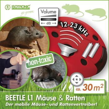 Dispozitiv anti rozatoare portabil L1 Beetle 70500 - Impotriva soarecilor si sobolanilor - 30mp