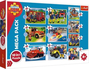 Puzzle Trefl 10in1 Pompierul Sam - Salvarile Pompierului Sam