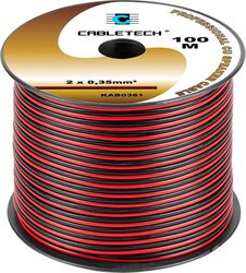 CABLU DIFUZOR CUPRU 2X0.35MM ROSU/NEGRU 100M