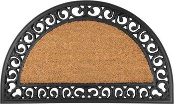 Covoraș intrare semirotund gumă 75x45 cm Ornament