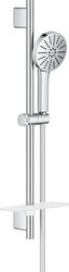 Coloană de dus Grohe, Vitalio Joy+ 120 III Rail Set 600mm, 600mm, ajustabil, para de dus, 3 jeturi, furtun de dus 1.750m, tavita, crom