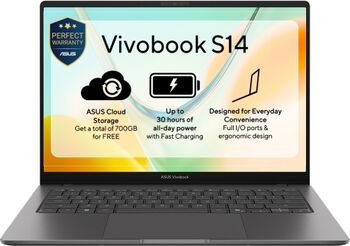 Laptop ASUS Vivobook S14 S5408QA-TM362W Snapdragon X X1-26-101 14 inch RAM 8GB SSD 512GB Qualcomm Adreno X1-85 Windows 11 Matte Gray