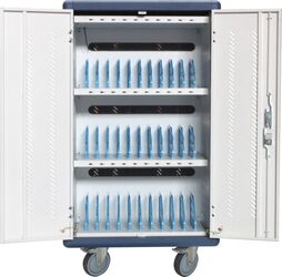 Techly I-CABINET-30DUTY Dulap de încărcare pentru 30 de tablete 30 porturi USB 5V 30 prize AC