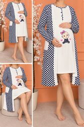 Pijama pentru alaptat 2 piese cu halat marimea 2XL