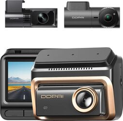 Camera auto DDPAI Z90 Master 3 canale: 4K fata + 4K spate + 3K interior, Sony STARVIS 2 IMX678, Triple HDR, camera interior cu infraroșu, GPS, Wi-Fi 5GHz