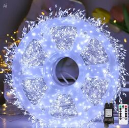 Instalatie Luminoasa LED 30m Fir de Cupru 600 Becuri Alb Rece Priza si Telecomanda