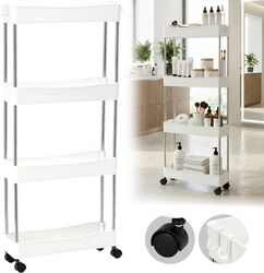 Asistent de coafura și cosmetica pentru salon HL-8713 un dulap universal cu rotile masă albă pe rotile.