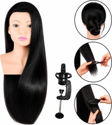 Cap de antrenament cu bust Alicja 80 cm negru par termic + mâner coafura pieptănat