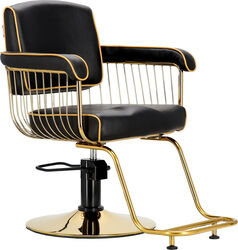 Scaun de coafat Lorenzo hidraulic rotativ pentru salonul de coafura Suport cromat scaun de coafor