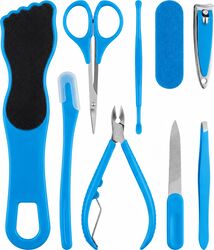 Set de accesorii pentru manichiura separator foarfece pila albastru
