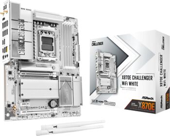 Placa de baza AM5 AsRocK X870E ATX DDR5 WiFi7 BT5.4 Challenger WHITE X87E
