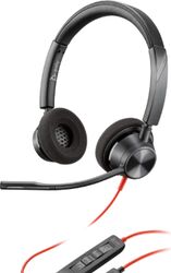 Căști PC Poly Blackwire 3320 stereo USB-C + adaptor USB-C/A negru