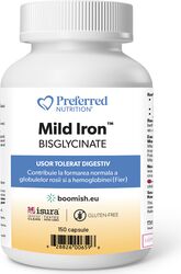 Mild Iron Bisglycinate supliment alimentar ușor tolerat digestiv care contribuie la formarea normală a globulelor roșii și a hemoglobinei Fier