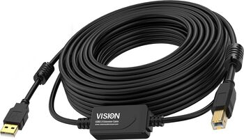 Cablu USB 2.0 negru de 10m