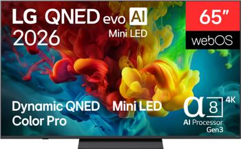 Smart 164 cm 65" 4K QNED LG evo AI 65QNED83B6A QNED83 UHD Black
