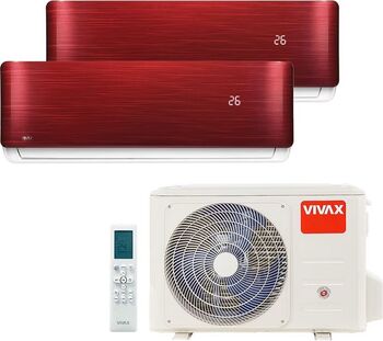 Aer condiționat multisplit Vivax ACP-18COFM50AERI 2 x 12000 BTU R-Design Inverter Roșu Wi-Fi Mod Noapte