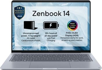 Laptop ASUS Zenbook 14 UX3480AA-U2382X Intel Core Ultra 7 355 14 inch Touch RAM 16GB SSD 512GB Intel Graphics Windows 11 Pro Arctic Blue