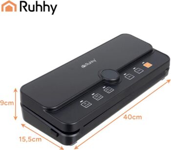 Aparat de Vidat Ruhhy 110W -80 kPa 6 Moduri Sigilare 30 cm Cutter Integrat Rola 28x300 cm și Furtun Incluse