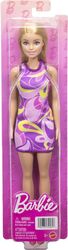 Papusa Barbie Blonda Cu Rochie Multicoloră