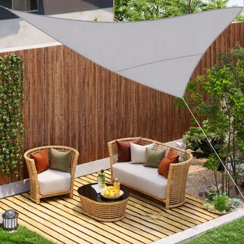 Umbrar de grădină triunghiular impermeabil culoare Gri dimensiune 3 x 3 x 3 m
