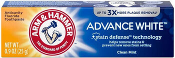Pasta de dinți Arm and Hammer Advanced White Albire Bicarbonat and Peroxid Travel size 25 g