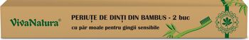 Periute de dinti din bambus 2buc/cutie viva natura