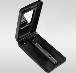 Aparat de Ras Clasic Cutie de Transport si Depozitare cu Oglinda Incorporata Inclusa Otel Inoxidabil Negru PriStyle®
