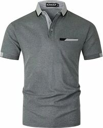 Tricou gri Polo barbati Maneca Scurta Regular Fit Casual Golf L