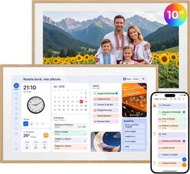 Calendar inteligent Blackview NEST 10, Wi-Fi 6, 10.1 Touchscreen HD+, Quad-Core, 2GB RAM, 32GB, Rama Foto, Smart Calendar, Sincronizare Google iCloud iFrameo, MicroSD, Difuzor, Lemn Natu