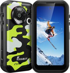 Telefon mini Fossibot F116 Pro cu Action Camera 4K Ultra-Wide, 5G, Dual SIM, 4-inch 120Hz, Dimensity 7300, 12GB RAM, 256GB, Optical Image Stabilization, NFC, 3600mAh, Android 16, Green