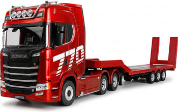Camion RC cu telecomanda Scania 770 S 6X4 cu semiremorca/ Lungime aprox 90 cm/ Scara 1 18// Lumina LED/ Sunet/ 2.4 Ghz/ 12 canale/ RTR/ 8+