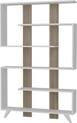 Biblioteca Kalune Design Rain PAL melaminat 120x20x162xcm Pin/Alb