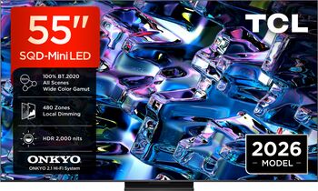 Smart 138 cm 55" 4K MiniLED TCL SQD-MiniLED 55MSQLED80L GoogleTV Onkyo Model 2026