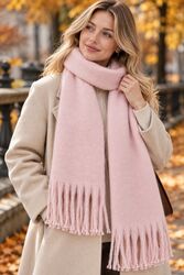Fular Calduros de Dama / Unisex Elegant si Pufos Ideal pentru Sezonul Toamna/Iarna 200x40 cm Universal Roz PriStyle®