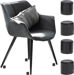 Set 4 buc. protecții anti-zgarieturi picioare scaun, diametru 22mm, culoare neagră — imaginea 2