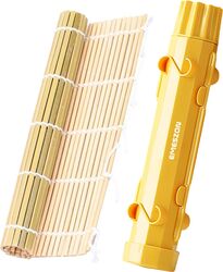 Set complet Sushi Rolls 2 EMESZON® Aparat manual de rulat Sushi Kit complet cu forma Sushi si rola bambus Lavabil in masina de spalat vase Gadget bucatarie japoneza ideal pentru Su