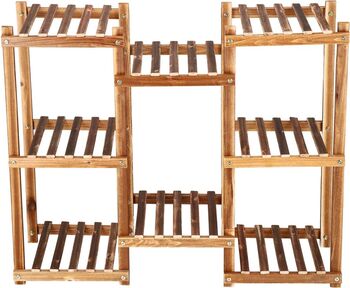 Stand de flori din lemn cu 8 etajere suport GA198, 85x70cm — imaginea 2
