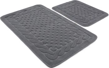 Set Covorase de baie 2 bucati Asi Home Bambi Gri 50 x 60 cm 60 x 100 cm