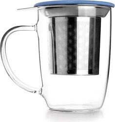 Cana pentru ceai cu filtru si capac Ibili sticla borosilicata 450 ml transparent