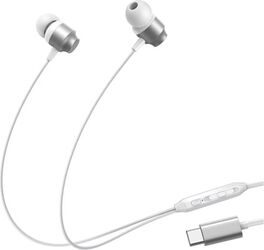 Căști cu fir Joyroom USB-C 10 mm Alb/Argintiu