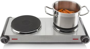 Tristar | Free standing table hob | KP-6248 | Number of burners/cooking zones 2 | Electric | Stainless Steel/Black